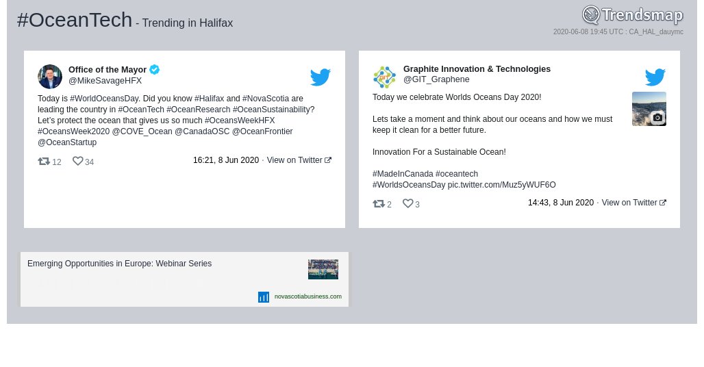 TrendsHalifax's tweet photo. #oceantech is now trending in #Halifax

https://t.co/8IdxMnOMZL https://t.co/Y7pAceF9NE