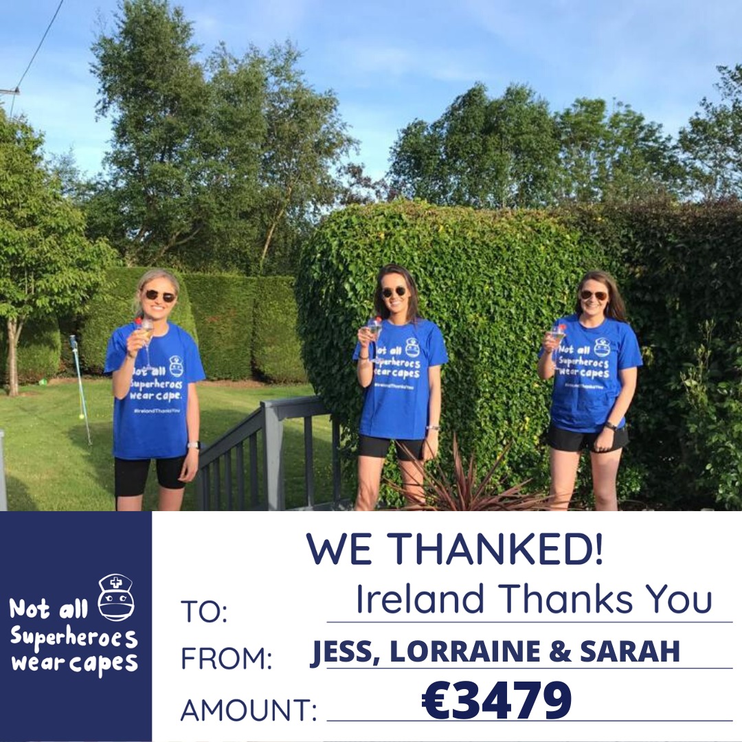 IrelandThanksU's tweet photo. A 50KM walk in a day complete by Jess, Lorraine &amp; Sarah 😃👏🏻💙 Raising funds to thank Ireland's Frontline Healthcare Workers for all their incredible work over the past few months. https://t.co/O9cAcTetxG