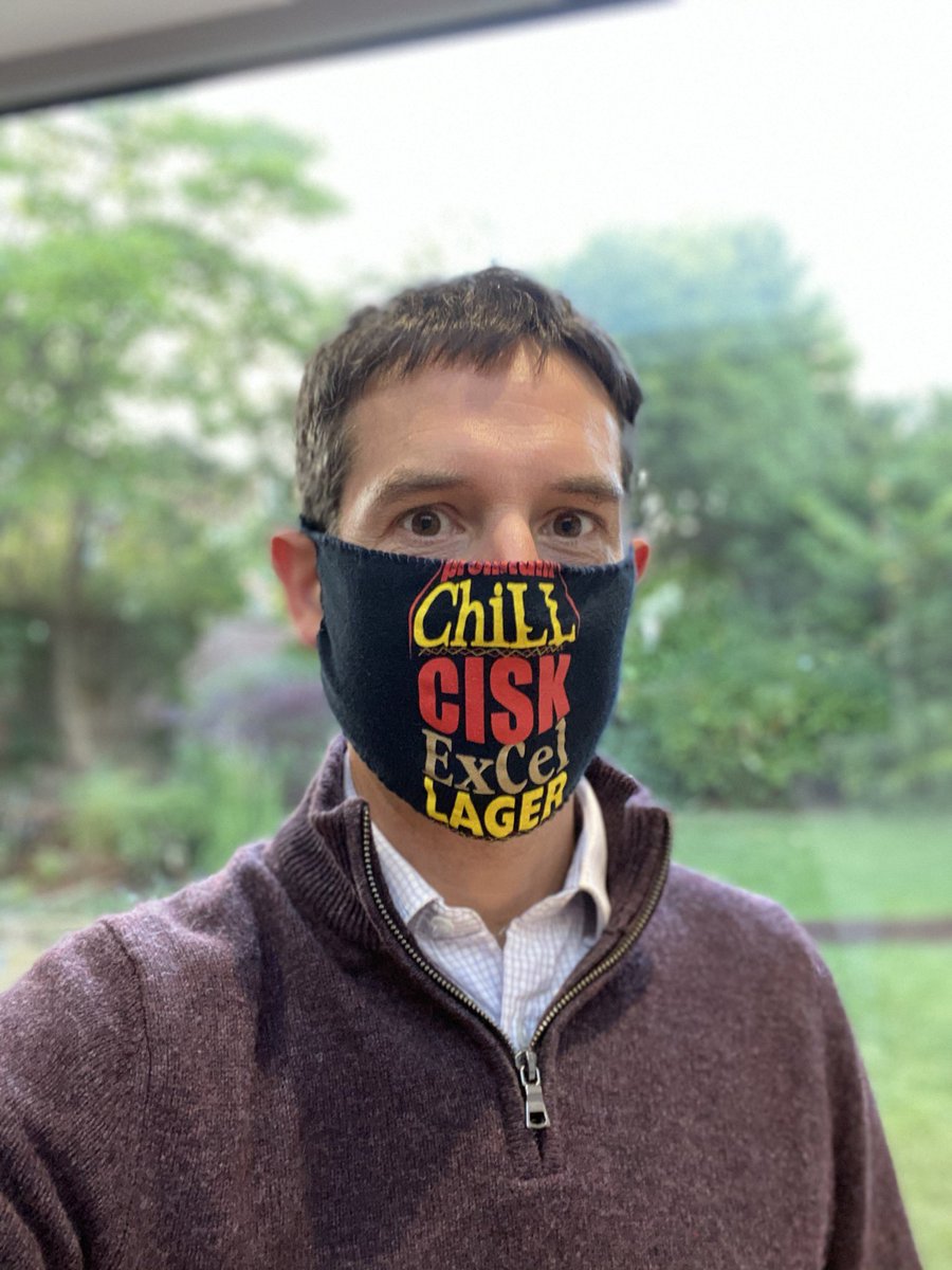 FourthStreetJim's tweet photo. First meeting tomorrow since UK lockdown began so have fashioned myself a face-mask, so I now have #Cisk constantly on my lips! #farsons @VisitMalta https://t.co/5CGw4bC7gN