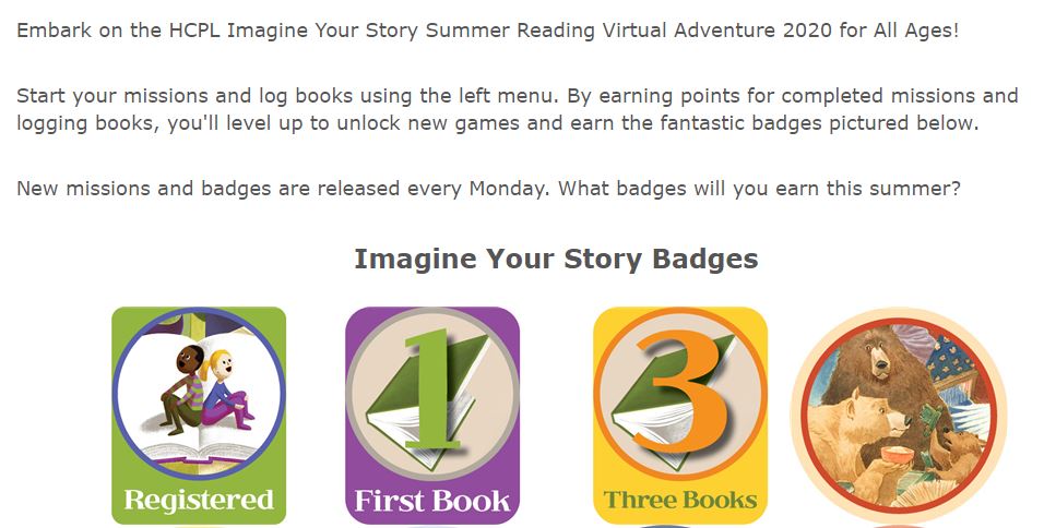 HCPL Summer Reading Challenge is up and running for all ages! CVES Chargers, Let's earn those badges as part of the CVES Summer Games!🔦📗📙 #cheerforchurchville #ourhcpslibrary