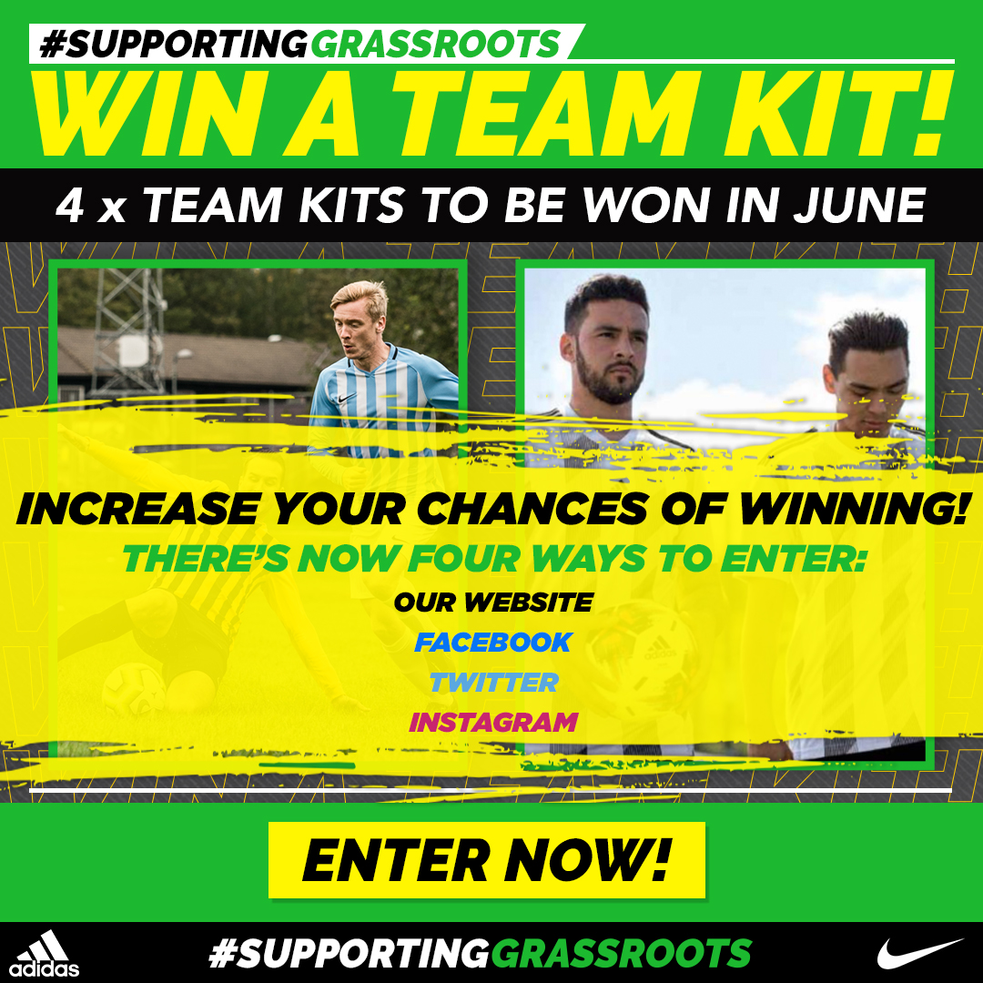 MORE WAYS TO WIN A TEAM KIT! FOUR ENTRIES PER PERSON!

RETWEET THIS TWEET &amp; FOLLOW US FOR AN EXTRA ENTRY!

Add extra entries via 👇

Website 🔗 discountfootballkits.com/Win-a-team-kit

Facebook 🔗 facebook.com/discountfootba…

Instagram 🔗 instagram.com/p/CBLeKOOIOYt/