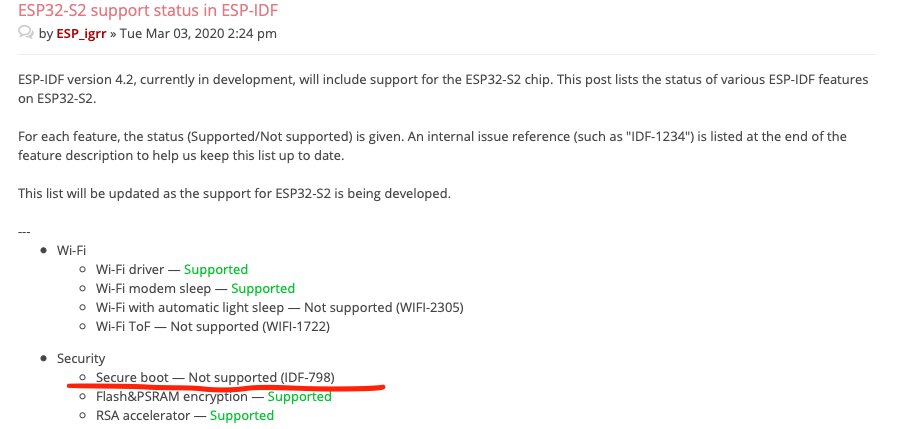 LimitedResults's tweet image. - ESP32s2 Secure boot Not Supported?
Yes, Limited Support (but it was a pain...🤯)
#EspressifSystems #ESP32 #ESP32s2