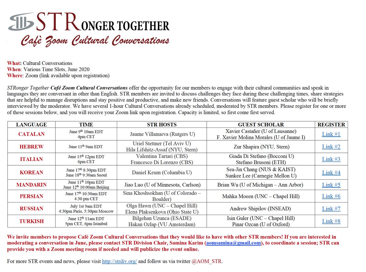 Ensenyes i/o fas recerca sobre #estratègia? Tens preguntes i/o suggerencies sobre com abordar la situació actual en el nostre camp professional? En <a href="/xcastaner/">xcastaner</a> i jo moderarem aquesta sessió en #català de la divisió d’estratègia de AOM, demà, 9 de juny. Apunta't! #STRongerTogether