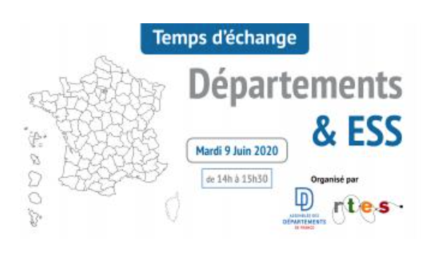 📅 le mardi 9 juin de 14h à 15h30 : temps d'échange "Départements et ESS" consacré notamment aux réponses apportées par les Départements pour soutenir les acteurs de l'ESS impactés par la crise.#ESS_SolidaireCovid avec <a href="/ReseauRTES/">RTES</a> et <a href="/ADepartementsF/">Départements de France</a>