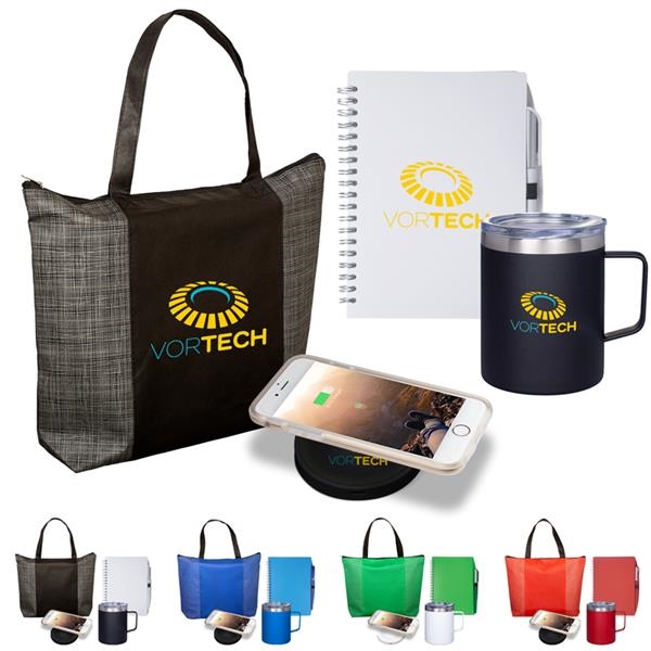 NEPromotional's tweet photo. With more of your employees working remotely, this branded "Work from Home Kit" is a great way to stay connected. 1 Tote Bag, 1 Wireless Charger, 1 Coffee Mug &amp; 1 Notebook &amp; Pen. Call for details (518) 793-1024 https://t.co/dhXkzjDEHd https://t.co/SakPPfN7Hj