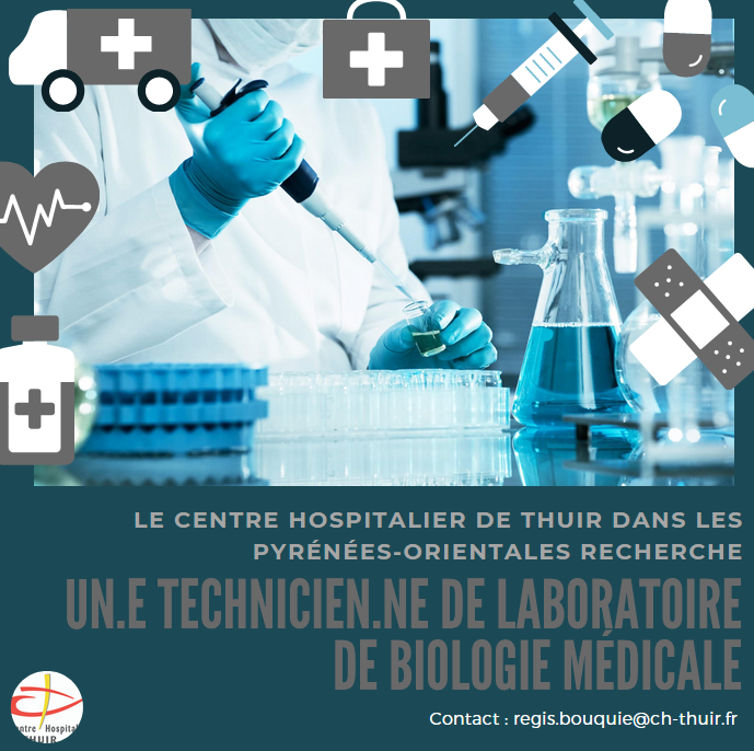 CHTHUIR's tweet photo. #recrutement #offresdemploi #TechnicienDeLBM Le Centre Hospitalier de Thuir dans les #pyrénéesorientales recherche un-e technicien de laboratoire de biologie médicale. N'hésitez pas, contactez nous pour toute demande d'information. regis.bouquie@ch-thuir.fr #santémentale #Thuir https://t.co/NW38g8NOqD