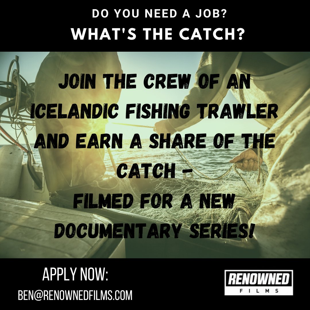 CASTING/HIRING to join the crew of a FISHING TRAWLER off the coast of ICELAND! Paid role - apply now - UK &amp; USA #trawlerlife #angler #iceland #applynow #hiring