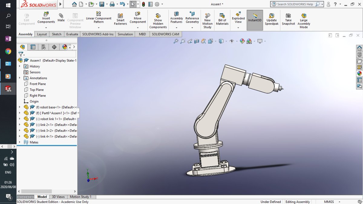 GiftLehlogonolo's tweet image. Robotic Arm Model Design #SOLIDWORKS #MechnicalEngineering