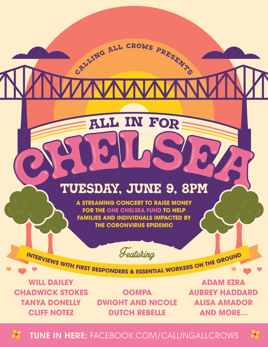 clubpassim's tweet photo. We're super stoked to be crossposting #AllInForChelsea, a live-streaming concert featuring nearly a dozen local musicians taking place tonight at 8pm!
Stream: https://t.co/B5FjBcGcIM
No Facebook account needed!
All donations will support United Way’s One Chelsea Fund. https://t.co/ddnT0Svscm