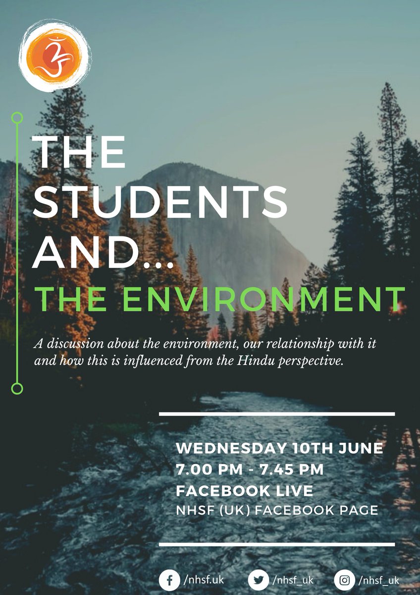 nhsf_uk's tweet photo. The Students and...𝑻𝑯𝑬 𝑬𝑵𝑽𝑰𝑹𝑶𝑵𝑴𝑬𝑵𝑻 🍃

This #WisdomWednesday, we change things up as we discuss the #Environment! 🤓🗣️❓ More details coming soon. 👀

⏰ Wednesday 7pm (10th June)
🌐 Facebook Live - https://t.co/BY3FIBYGhS

#DistancingDharmically #BhumiMata #GoGreen https://t.co/LEsNiCoxTj
