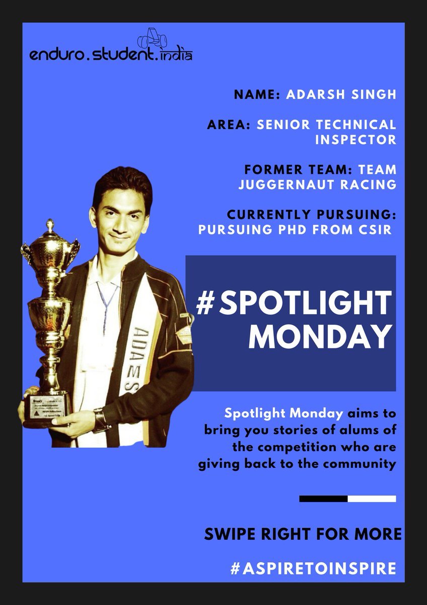 #SpotlightMonday

This week we are featuring one of our most experienced Technical Inspector, Adarsh Singh. Adarsh has been a part of the event since the beginning in 2014 and has been a Technical Inspector at the event for the past 3 years.

#AspireToInspire
#ESI2021
