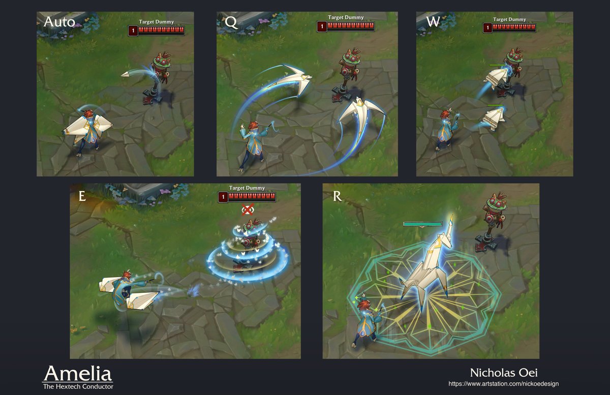 Nickwheee's tweet photo. This is Amelia, a Hextech conductor from Piltover (my fave facton). 2 years old but I still love her project, lots of fond memories were made during it
An original character using origami as a design method and the davinci-esque hextech. #ArtofLegends #LeagueOfLegends #Piltover https://t.co/JoXIIMVLEc