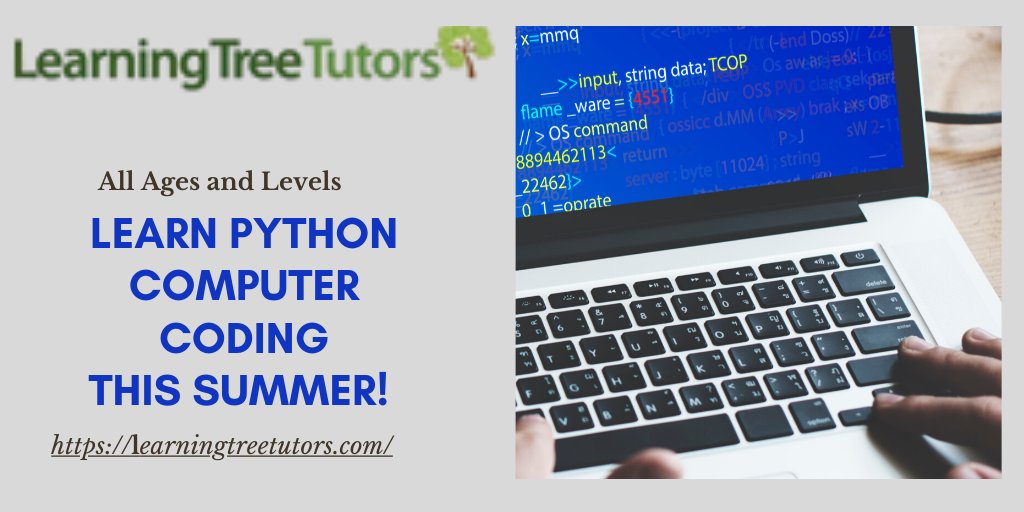 TutoringToronto's tweet image. Learn PYTHON Online this summer. Coding for all ages and levels.Choose your times, Have fun while you develop skills.
#Onlinetutoring #PythonTutoring #codingtutoring #LearnPython #codingforkids #Ontario #Toronto