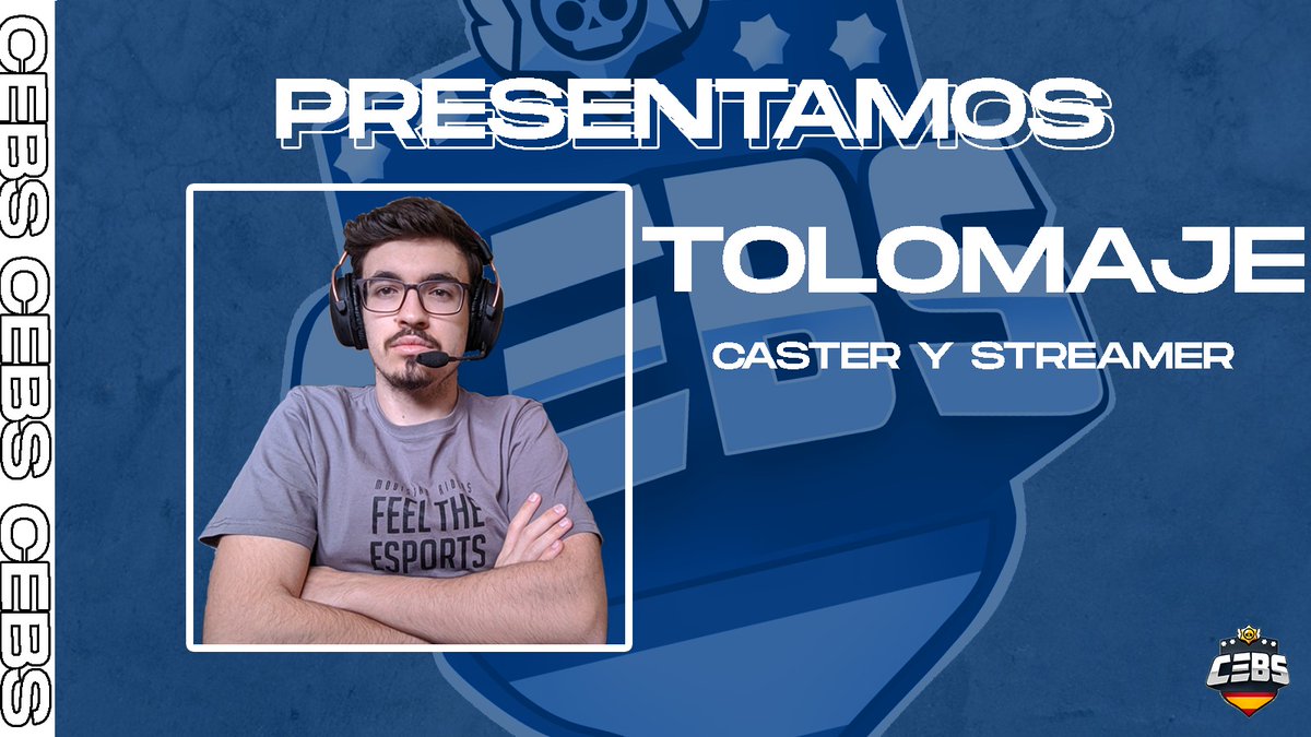 CEbrawlstars's tweet photo. ¡Presentamos a @tolomaje!

Tolomaje vuelve a los casteos para darle voz esta nueva edición de la copa.

¡Bienvenido Tolomaje!

En los próximos días anunciaremos más casters, estad atentos 🤭. https://t.co/zYdL2xlRwR