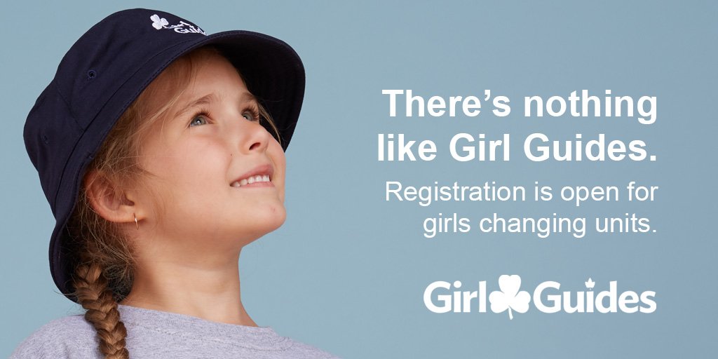 girlguidesonnv's tweet photo. Don’t forget: Registration is now open for current girl members changing units in Ontario &amp; Nunavut! We’re looking forward to welcoming members back this fall for more fun, friendship &amp; adventure. Register now: https://t.co/B4mieGa0at #girlguidesofcanada #everythingshewantstobe https://t.co/c74MmPv7sp