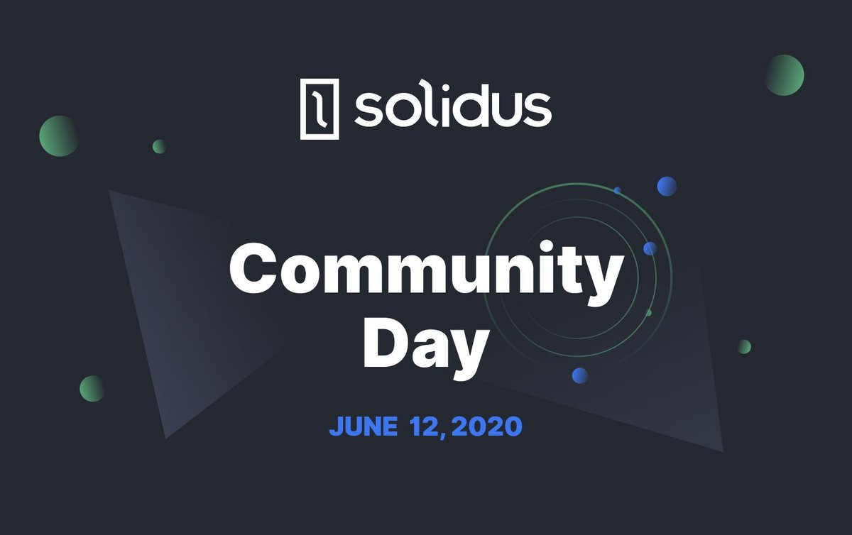 Introducing our first ever #Solidus Community Day event!  🎉
We’ll have lots of great discussion around the platform, and Solidus expert <a href="/pberkenbosch/">Peter Berkenbosch</a> as a speaker. The best part? It’s completely free. Mark your calendar for June 12th, more info here: buff.ly/3cFUgoA.