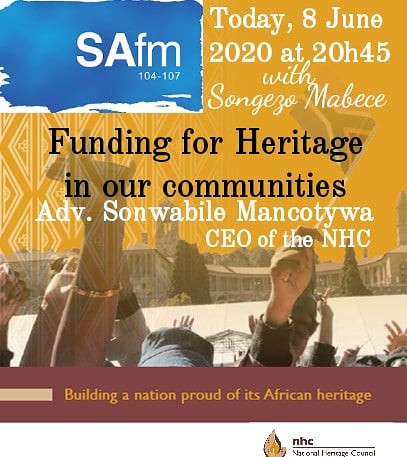 NHCSouthAfrica's tweet image. Tune in and hear all about Funding for Heritage. For further information about funding criteria click here--&amp;gt; bit.ly/2f2VJwk#Herita… #SAHeritage #KnowYourHeritage