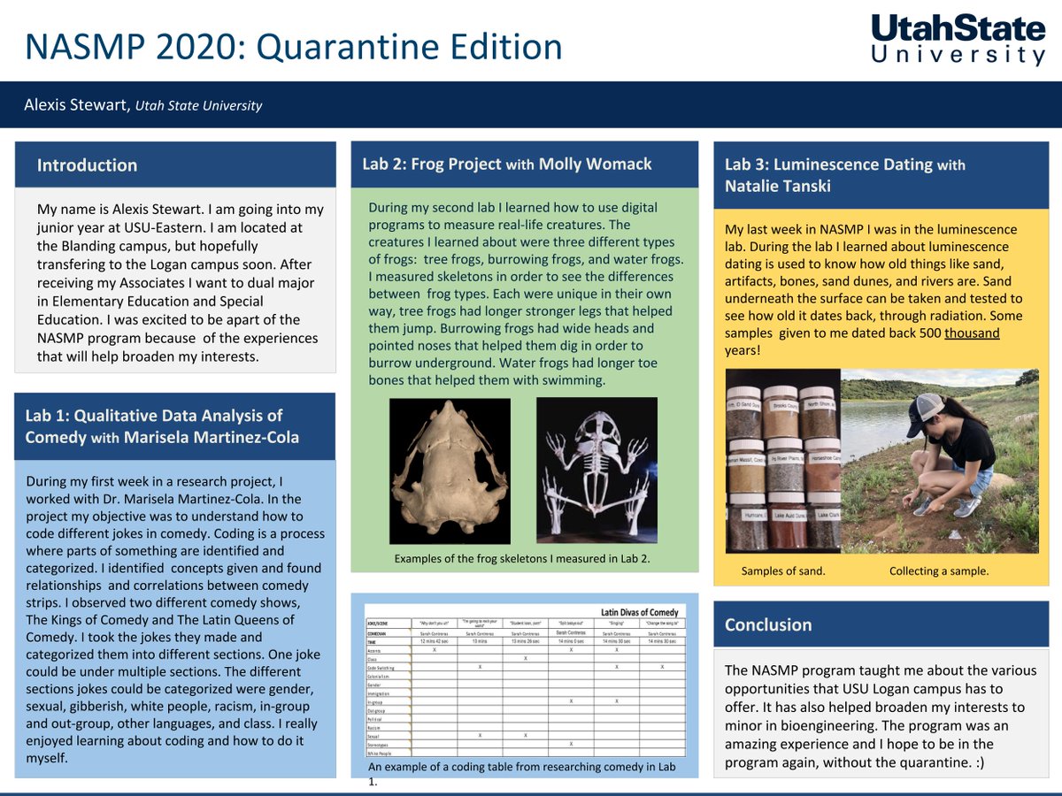 USU_NASMP's tweet image. Here is Alexis Stewart's poster! #NASMP2020
