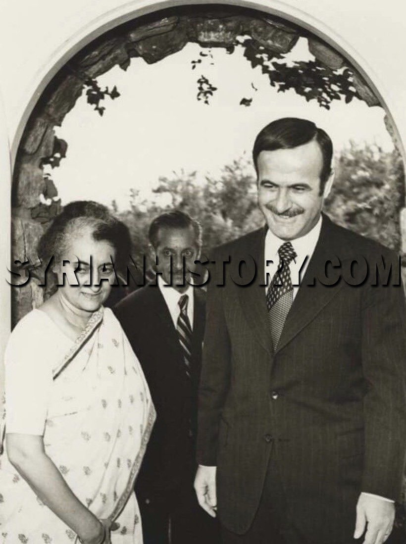 5) President Hafez al-Assad and Indian Prime Minister Indira Gandhi on 9 September 1972. #Syria  #India