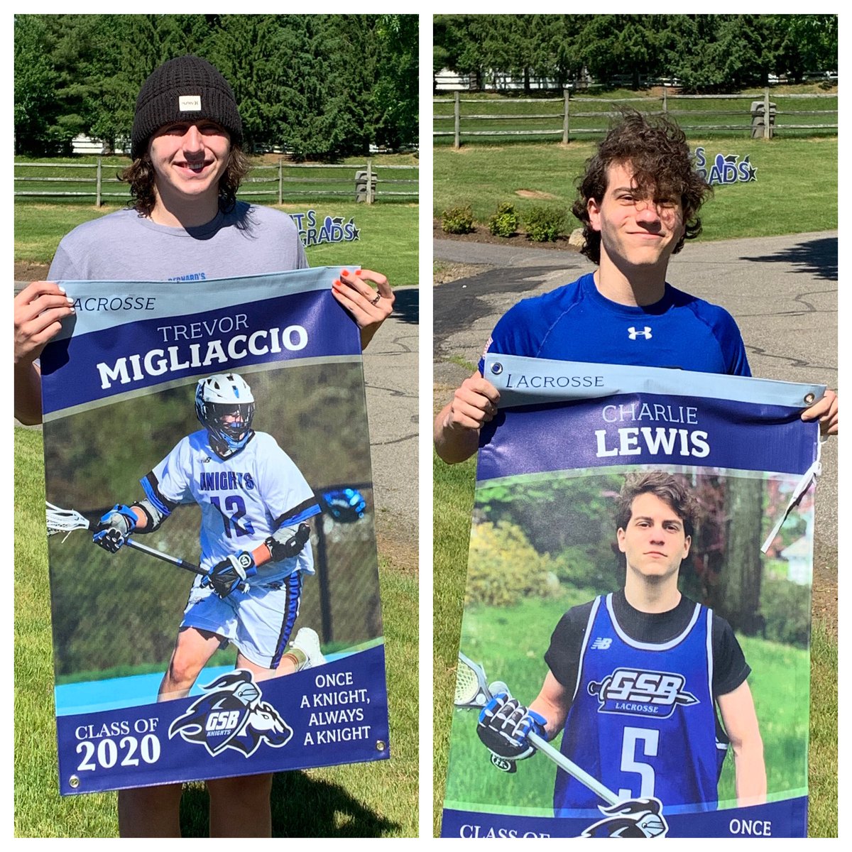 GSBAthletics's tweet image. Our senior spring athletes returned to campus one more time, to collect their banners! Thank you Booster Club! Thank you c/o 2020! #GoKnights