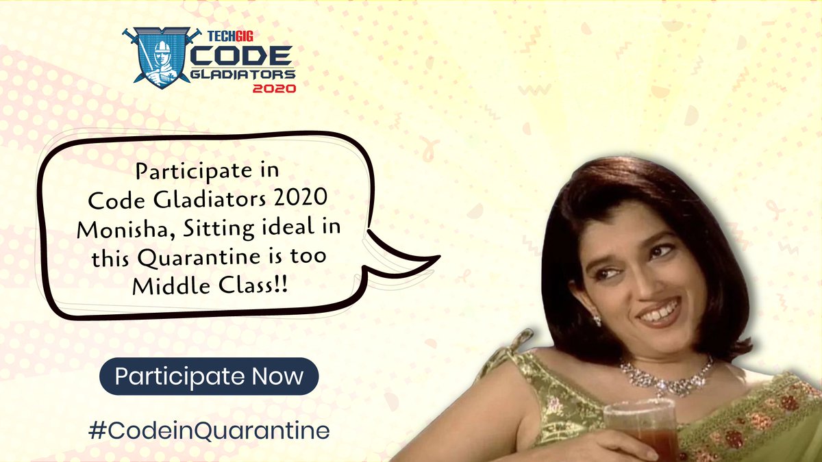 ETTechGig's tweet photo. #Maya thinks sitting ideal in this #quarantine is too middle-class! If you agree, then participate in TechGig Code Gladiators 2020 & #CodeinQuarantine: https://t.co/82yF3sPNQG
#techgig #cg20 #technology #programmers #programming #techindustry #Python https://t.co/lLBBvlU9ab