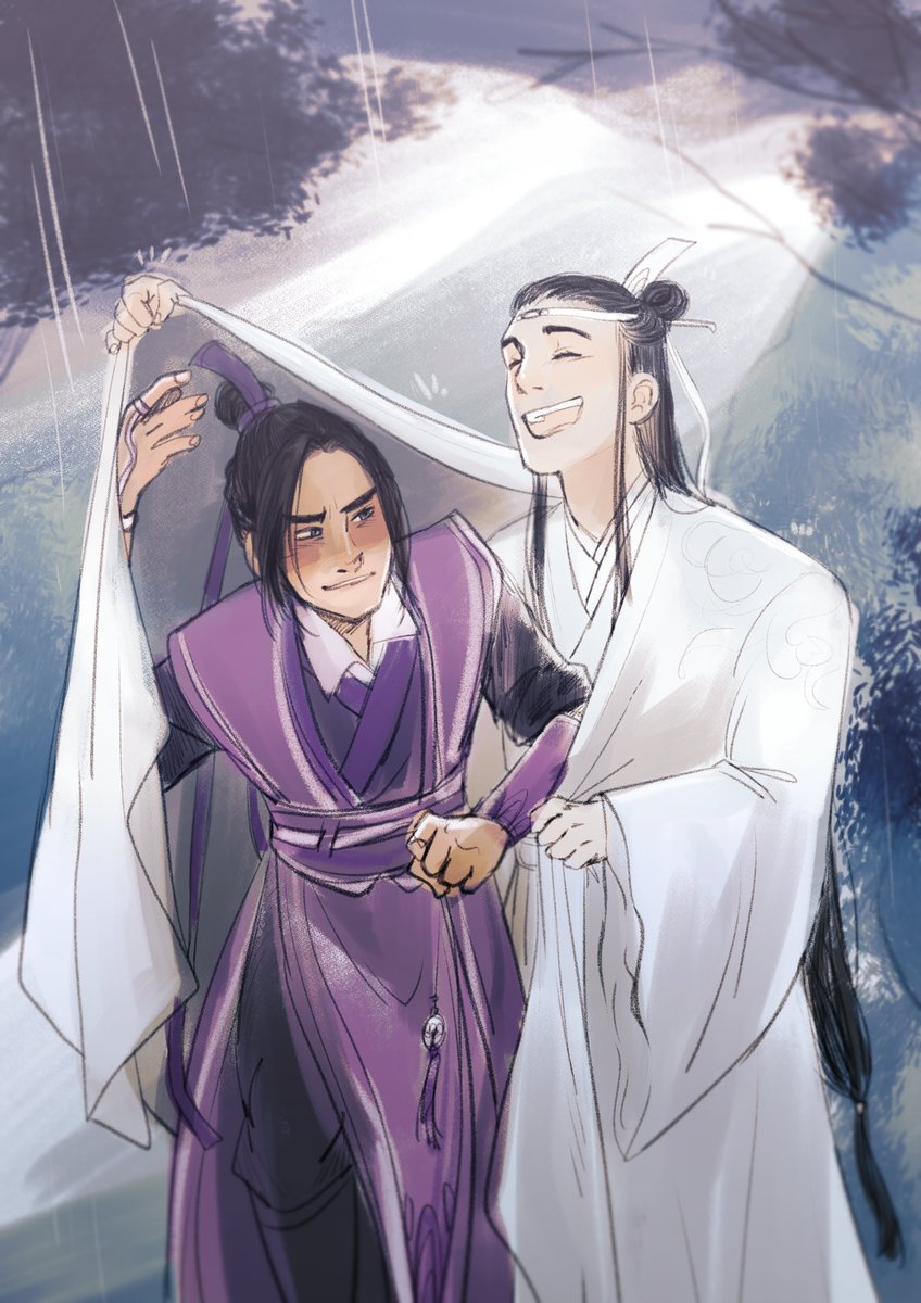 _Dyoun_'s tweet photo. Day 1 - Protection !

ooooh boi it's #xichengclipse2020 So here is a silly drawing of them being surprised by a sudden rain !
#Xicheng #MoDaoZuShi https://t.co/Q4XaJsxdBq