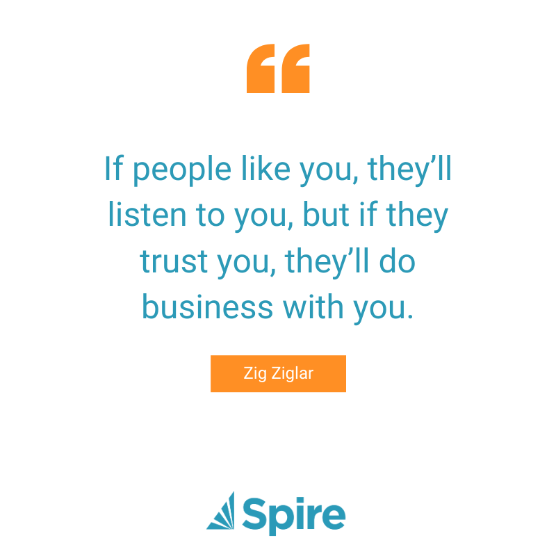 spiresystems's tweet photo. How do you build trust with your customers? #aimhigher https://t.co/i6vcdgIoG9