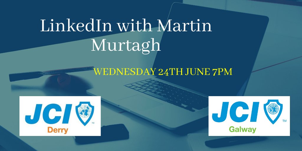 JCIGalway's tweet image. We are delighted to partner with @JCIDerry to bring you a webinar with LinkedIn Expert Trainer &amp;amp; Social Selling Strategist @martimurtagh 
eventbrite.ie/e/jci-galway-w…