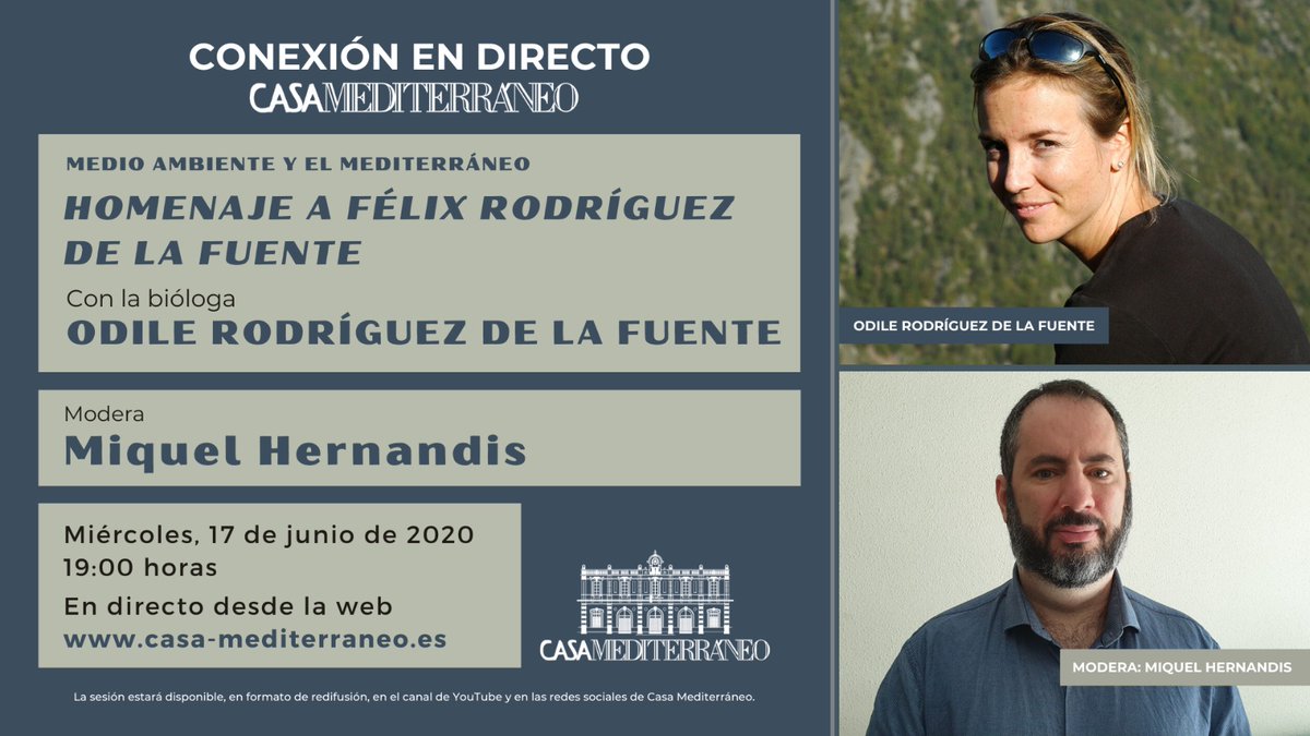 El próximo 17 de junio a las 19 horas rendiremos un homenaje a Félix Rodríguez de la Fuente con la colaboración de su hija Odile, que hablará de su libro #FélixUnHombreEnLaTierra