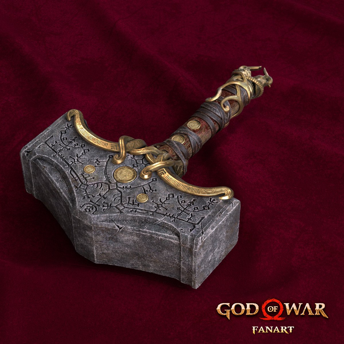 BadiRukhsar's tweet photo. Mjolnir- God of War (fan art) #Digital3d #gameart #props #texture #ZBrush #maya #Autodesk  #fanart #3D #substancepainter #Xgen #rendering  @Substance3D @ArtStationHQ @autodesk @AdskMaya @arnoldrenderer @marmosetco @pixologic @polycount https://t.co/5lygbayzb0