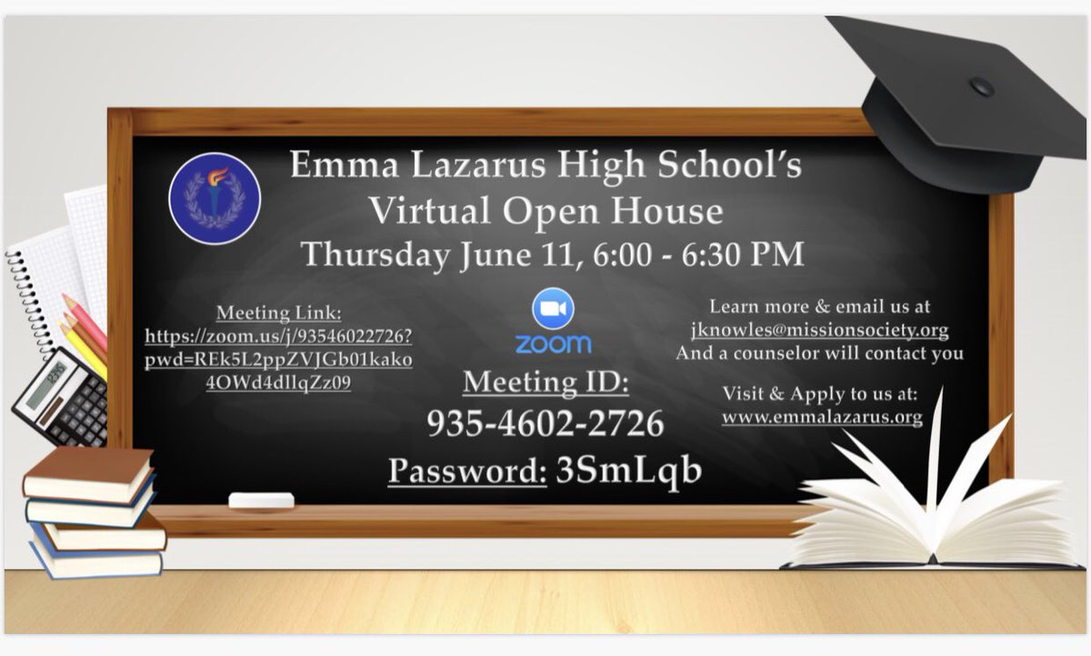 Join Emma Lazarus HS this Thursday for their Virtual Open House. #nycdoe #access #citywide #transferhighschools #championsforchildren #manhattan #nyc