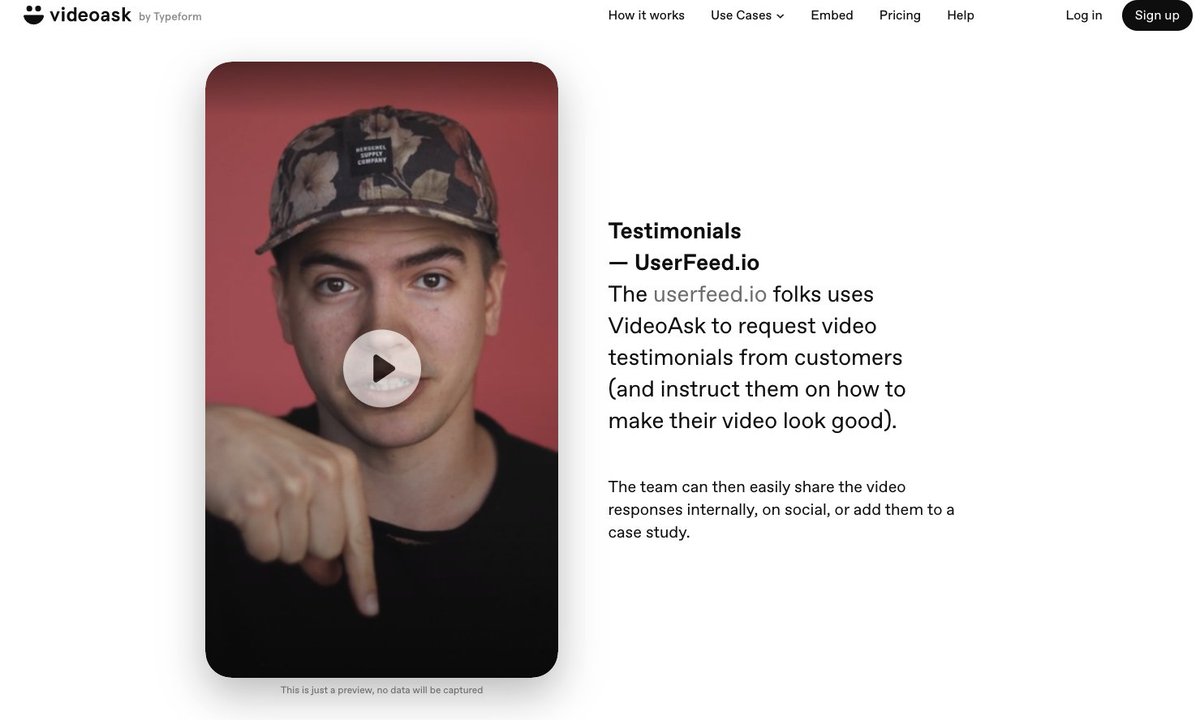 Awesome to get mentioned by <a href="/video_ask/">VideoAsk</a> (<a href="/typeform/">Typeform</a>) on their website 👀📹 videoask.com/inspiration