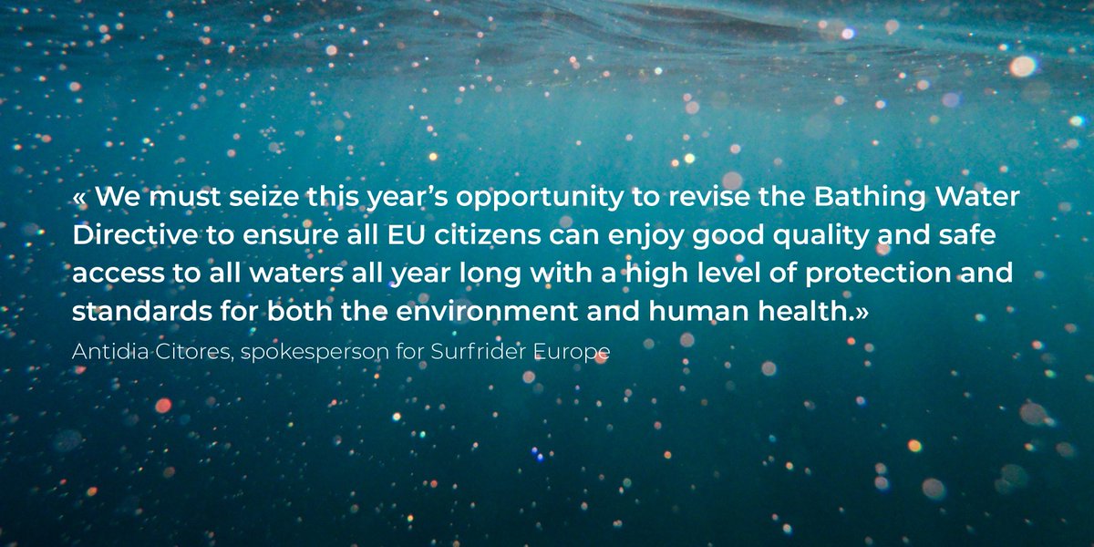 surfridereurope's tweet photo. We applaud the results of the new #EUBathing waters report. Yet, ➕ is to be done to improve the quality of all waters: ➕frequency, ➕sites, ➕pollution sources being monitored, better public information, ↘ pollution at source. #WorldOceansDay https://t.co/2PQ9sb6CgM