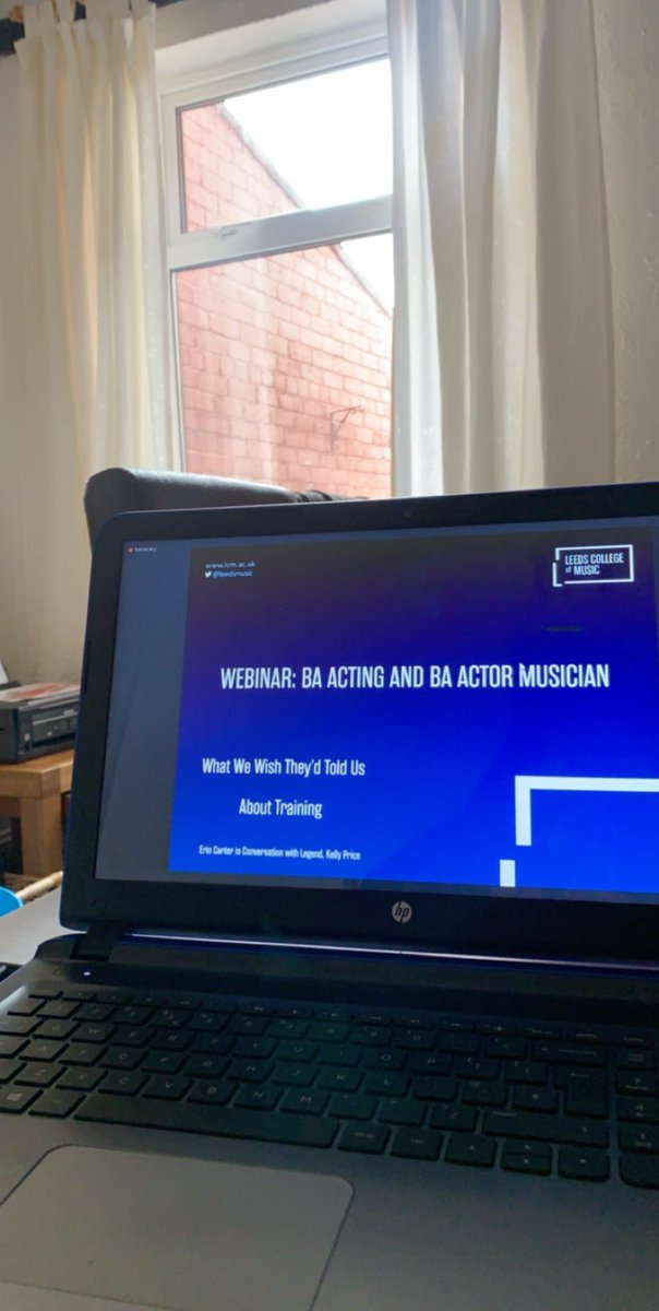 _EmilyStraw_'s tweet photo. Brilliant webinar with @handlerincarter @LeedsMusic. Amazing insight into both the industry and drama school training. Can’t wait for September #readytobegin #BAActing ❤️❤️ https://t.co/8bXHE2IG5F