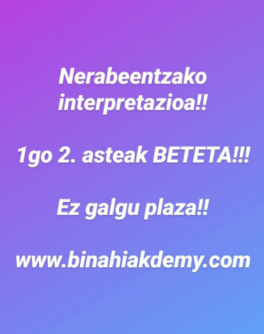 BINAHICASTING's tweet photo. Azkar!

Plaza gabe geratu baino lehen!

Rápido!

Antes de quedarte sin plaza!

https://t.co/rFfcNkIBAU

#binahiakademy #casting #interpretazioa #bikoizketa #uztaila #abuztua #uda #ikastaroa #nerabeak #gazteak #donostia #doblaje #curso  #julio #agosto #jovenes #adolescentes https://t.co/Xb2eBLuTbQ