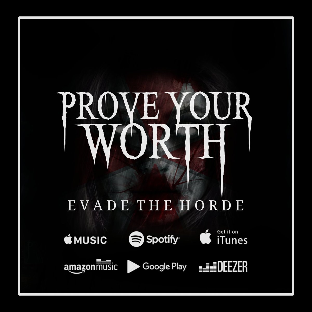 Prove_YourWorth's tweet image. Our new single 'Evade The Horde' will be available this friday on all these stores, streaming platforms and lots more! ☣️
Make sure to pre save in the link below to be emailed when the song is ready and it will automatically be added to your music library.
distrokid.com/hyperfollow/pr…