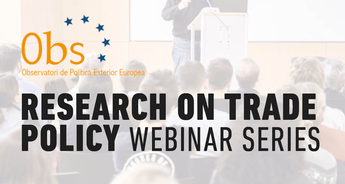 NEW #Webinar Series: Research on #TradePolicy. 🎙️ June 12, 14h CEST: 'Impact of #COVID19 on #EU trade policy' by @janorbie & @FerdiDeVille @CEUSGhent. Chair: Leif Johan Eliasson @ESUniversity. Organised by Observatori de Política Exterior Europea. Join us! bit.ly/3f4xPek