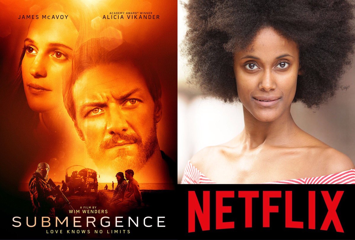 seanholmesagent's tweet photo. You can see our talented Myriam Tsehay (@MyriamTsehay) in SUBMERGENCE alongside James McAvoy &amp; Alicia Vikander! 
Available on Netflix &amp; Amazon Prime Video #Submergence 

#MyriamTsehay #JamesMcAvoy #academyawardwinner #AliciaVikander #WimWenders  #PrimeVideo #Netflix @LionsgateUK https://t.co/rWICvT6zQ2
