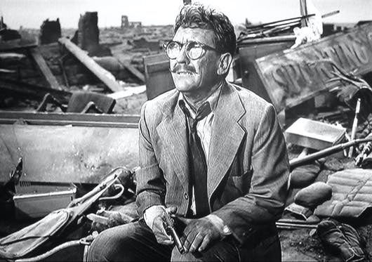 Time Enough at Last.A man who loves to read but could never find the time is left alone after an H-bomb blast so he can now read as much as he wants, or so he thinks.One of the most famous episodes of the series with an heartbreaking performance by Burgess Meredith.5/5