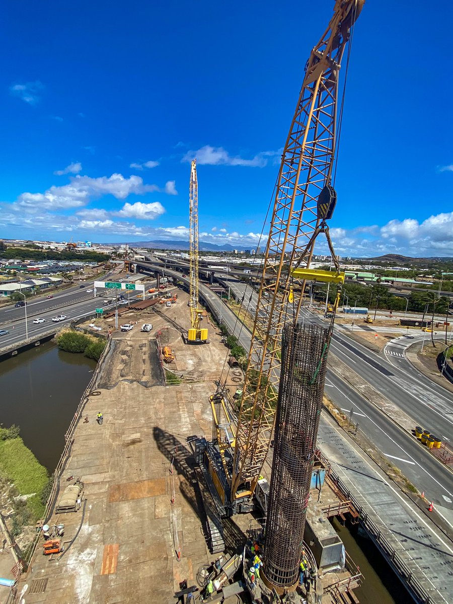 LegacyFnd's tweet image. Exciting weekend as Legacy crews completed this monumental drilled shaft out here in Hawaii with STGJV. 357’ x 10’ diameter, 195,000 lb - 340’ rebar cage, 890 cy of concrete placed in 5 hours with 365’ of tremie. All completed safely. Great job team!! #drillerslifeforme