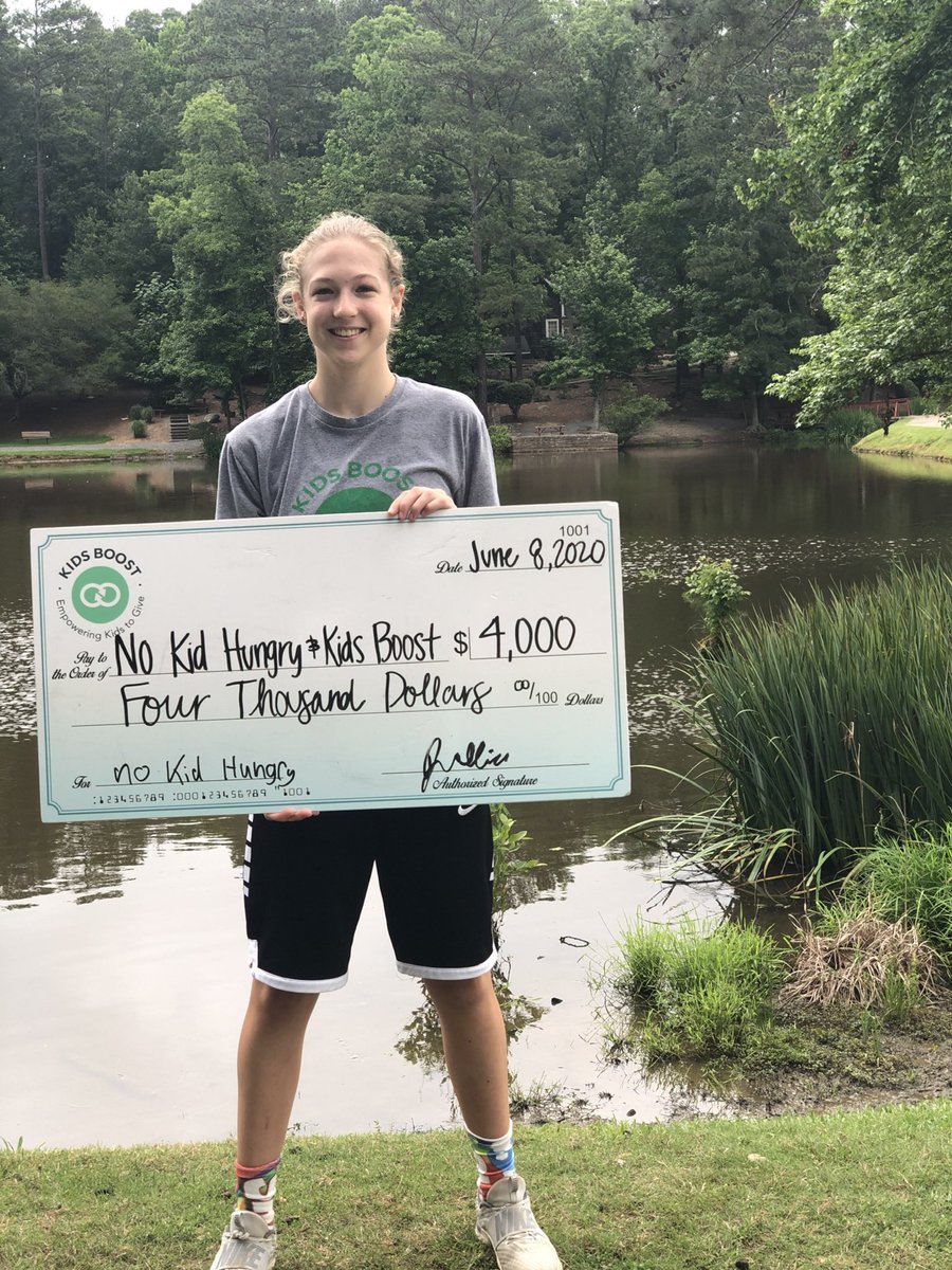 Kids_Boost's tweet photo. Julia was a week away from her Hoops for Hunger event for @nokidhungry when the COVID-19 pandemic closed school. Like any great leader, Julia pivoted. She knew kids with food insecurity needed food more than ever and raised $4,000 through her virtual event!  #thisiskidsboost https://t.co/W7uIUMnB5T