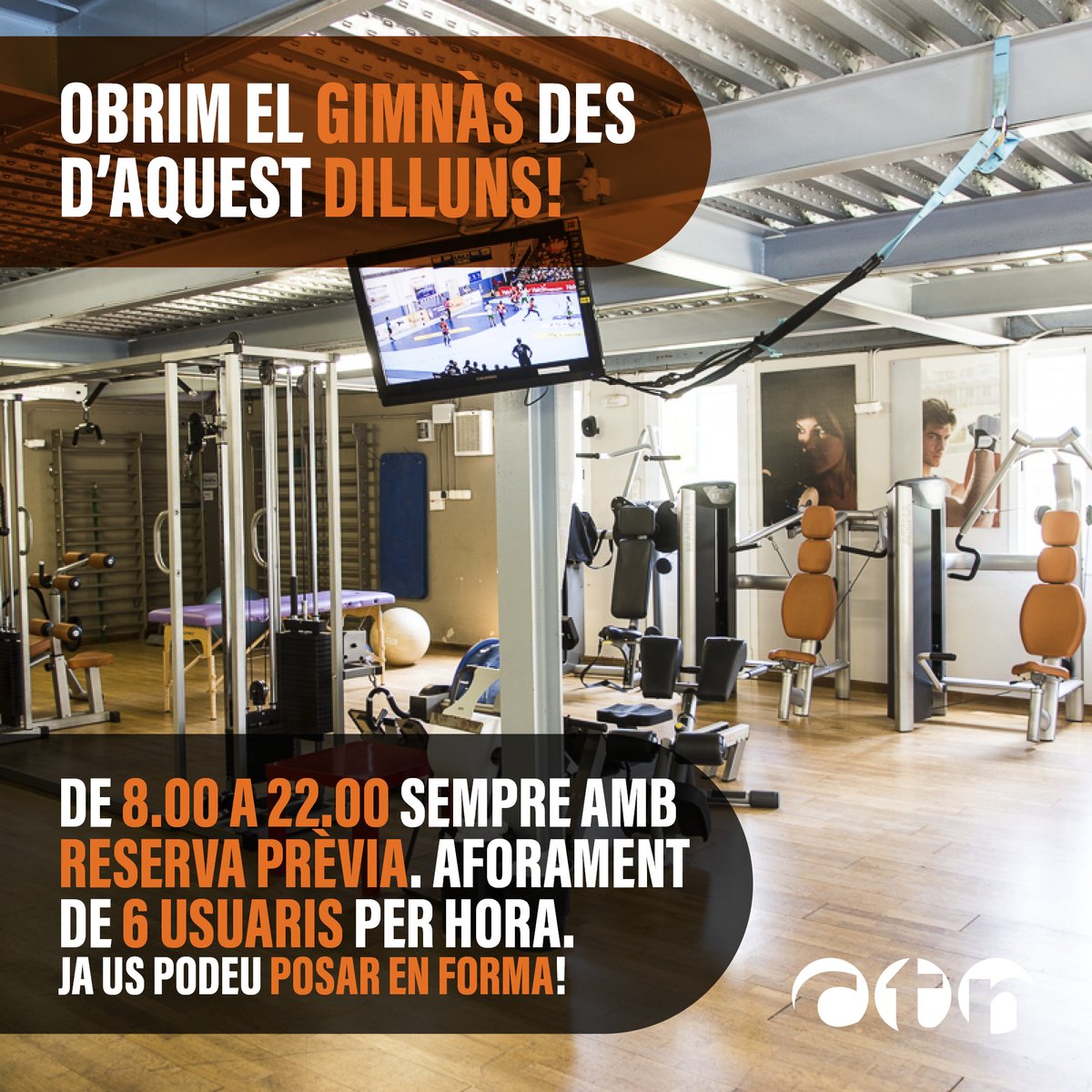 CTNSCugat's tweet photo. La sala de fitness del club torna a estar operativa!!! 💪🏻🏋🏻♀️🏋
️Si voleu posar-vos en forma fent ús de les màquines, recordeu demanar cita prèvia, ja que l'aforament es limita a 6 usuaris per hora.
Som-hi!
#fitness #gimnasctn #ctnsc #ctnsantcugat https://t.co/g2kWDxzQet
