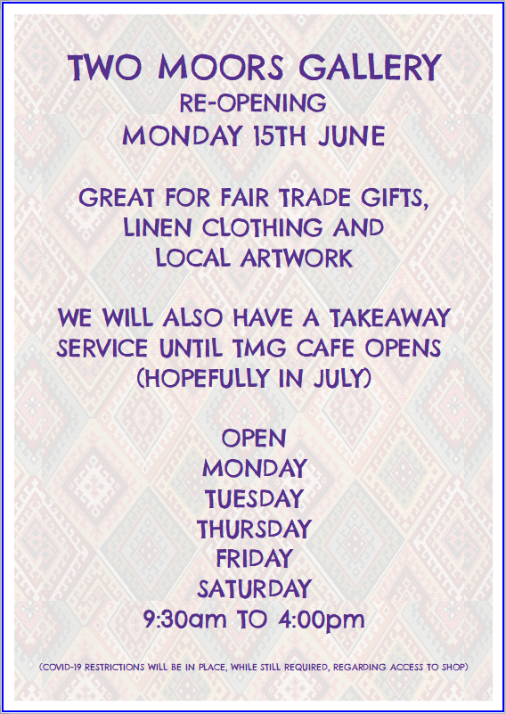 Find us at 4 west street Witheridge from next Monday! (15th) #throws #gifts #helenmoore #tmg #gallery #art #cake #gifts #lunch #tea #jewelry #wallhanging #upcycled #witheridge #devon #artisan #vegan #veggie #dartmoor #exemoor