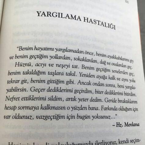 Benim hayatımı yargılamadan önce 
Benim ayakkabılarımı giy
Benim geçtiğim yollardan
Sokaklardan, dağ ve ovalardan geç.

Hüznü, acı ve neşeyi tat
Benim geçtiğim senelerden geç
Benim takıldıgım taşlara takıl 

Yeniden ayağa kalk
Aynı yolu tekrar git

#NefesAlamıyoruzYaSiz