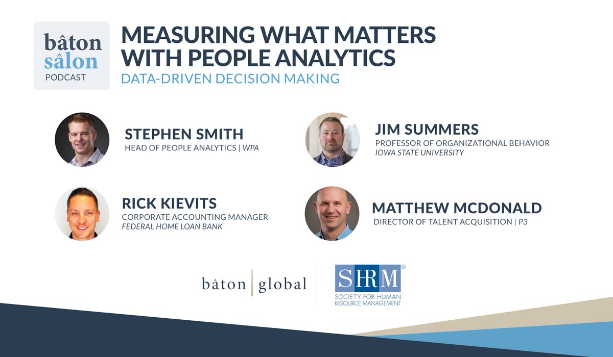 This Friday, Bâton Sâlon will welcome the Central Iowa SHRM People Analytics Committee. The panelists, all experts in their respective fields, will help us demystify people analytics and guide us in enhancing data-driven decision making.

Register here: bit.ly/2BMvF4D