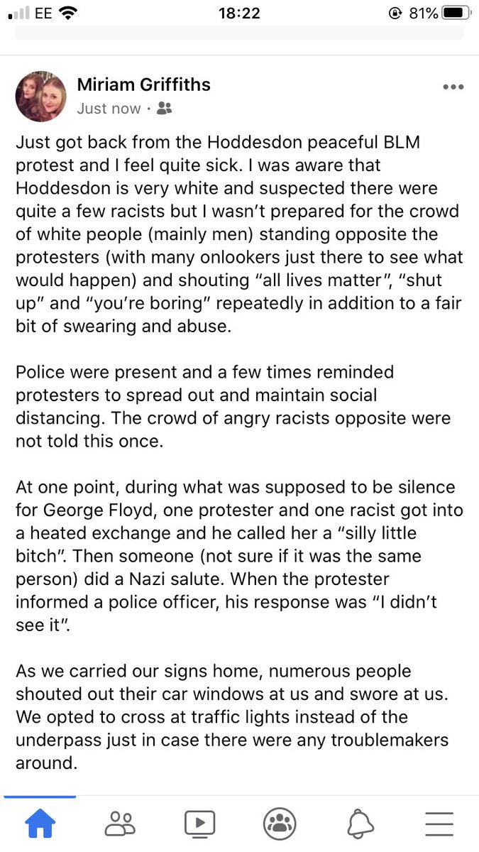 MiriamGriffiths's tweet photo. I went to the peaceful BLM protest in Hoddesdon this afternoon. #blacklivesmatter https://t.co/8KBRw4WwWA