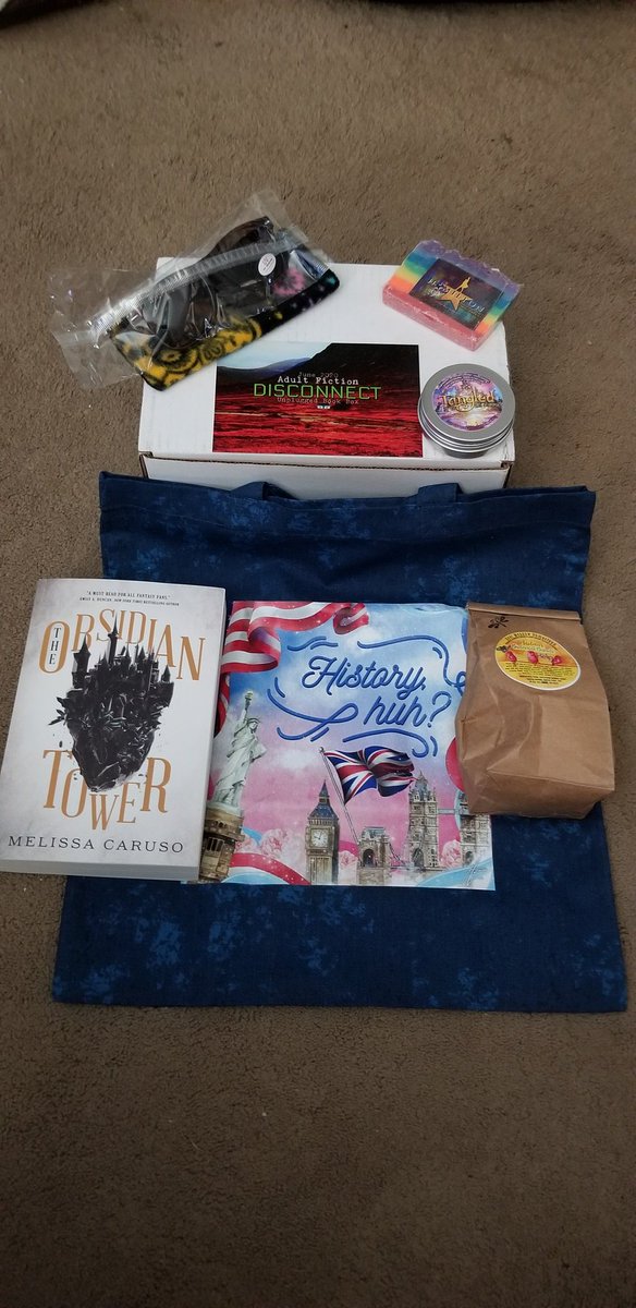 JerseyGirlBook's tweet photo. June's @unpluggedbooks Box selection #unpluggedbookbox #AdultBox #Fantasy https://t.co/N6HQTFAq7X