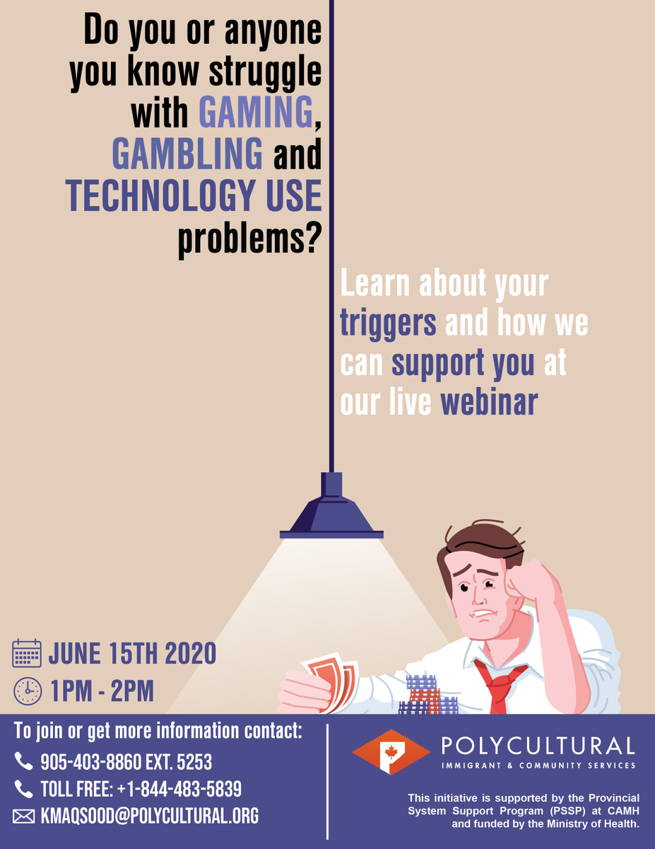 polycultural's tweet photo. If you or anyone you know struggles with #ProblemTechnologyUse, #ProblemGaming, #InternetAddiction, #GamingAddiction or #ProblemGambling contact kmaqsood@polycultural.org to receive #confidential help. 

#COVID19 #parenting https://t.co/Iu4JL8dXMp
