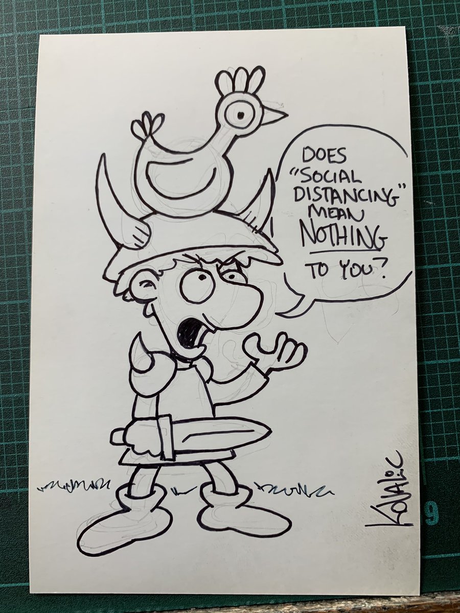 muskrat_john's tweet photo. Today’s Dork Tower Patreon Sketch Postcard (the name keeps getting longer) goes out to Nathan O., of Lantana, FL!

Watch out for those chickens on your head, folks! #Munchkin @SJGames https://t.co/23MxvBrkVe