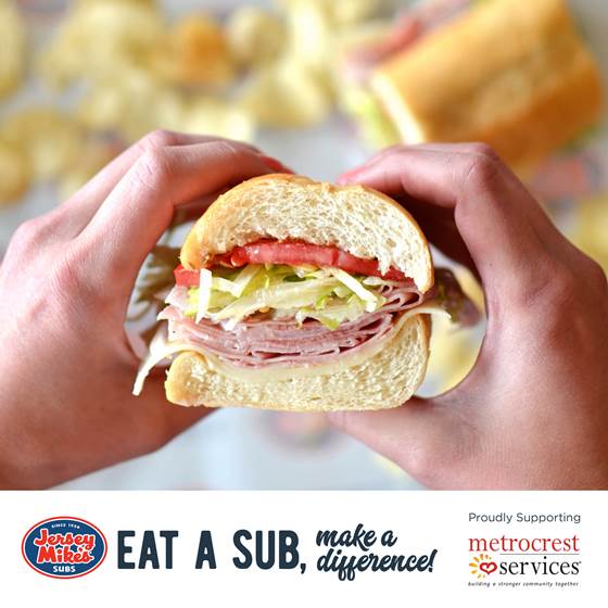 Get a delicious meal and support our community! Check out the new Jersey Mike's Subs in Carrollton Wednesday, June 10th! They have partnered with us so that $1 of each sub purchase will be donated to Metrocrest Services in support of our Food Pantry #jerseymikes #metrocresthelps